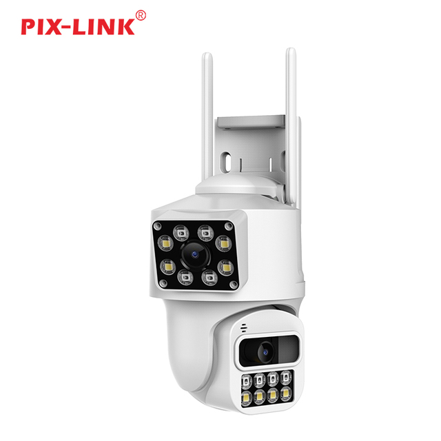 PIX-LINK Security Camera System Dual Lens Wifi Security Camera with Motion Detection Night Vision for or Home Security