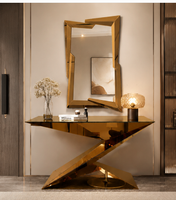 Nouvelle Arrivée Table Console Haut de Gamme Table d'Appoint de Hall Structure Géométrique Unique Console d'Entrée Fournisseur d'Usine Personnalisation Prise en Charge