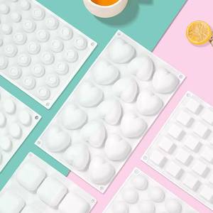 MUYULINS factory can customize a 15-cavity 3D heart-shaped mold, LFGB non-stick, BPA-free <b>silicone</b> mousse cake mold - Product Image 1