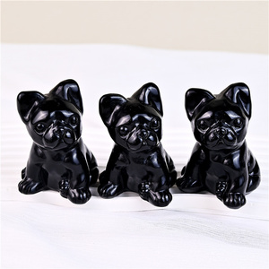 Kindfull Vente en gros de haute qualité obsidienne polie bouledogue <span class=keywords><strong>français</strong></span> cristal naturel pour la décoration intérieure thème de l'amour de guérison - Product Image 4