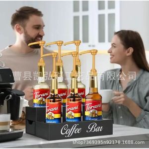 ชั้นวางของไม้หลายชั้น ชั้นวางขวดและโหลไม้เนื้อแข็งสองชั้น สำหรับห้องครัว ห้องน้ำชา และเคาน์เตอร์บาร์ - Product Image 3