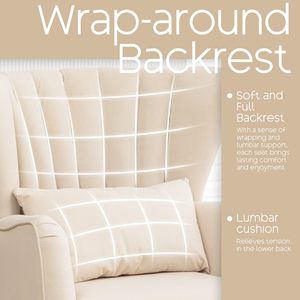 Living Room <strong>Wingback</strong> <strong>Arm</strong> <strong>Chair</strong> Modern Bedroom Sofa Velvet Upholstered Comfy Single Side Armchair Accent <strong>Chair</strong> With Pillow - Product Image 4