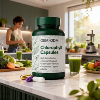 Complément de Chlorophylle, Superaliment Vert en Capsules, Détox Naturel, Nettoyage, à Base de Plantes, Bien-être Quotidien, Complément en Marque Blanche OEM
