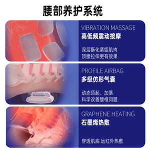 Electric Massage Belt With Heating And <b>Vibration</b> Rechargeable Type C 3000mAh Blue Waist Support - Product Image 5