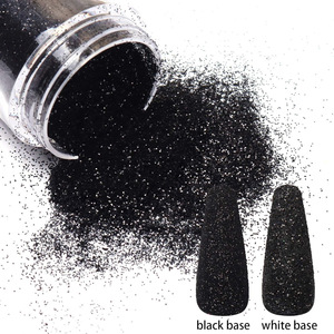 Ensemble de poudre pailletée pour ongles, 3 couleurs, poudre de <span class=keywords><strong>sucre</strong></span> brillant, poudre acrylique de laine étoilée, <span class=keywords><strong>noir</strong></span>, blanc, sable de cristal clair pour l'art des ongles. - Product Image 1