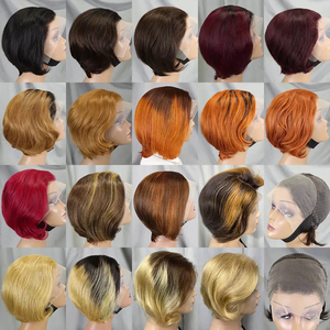 Promotion 9,9$ Perruques Courtes Pixie Lisses avec Lace Frontale 13x4 Vente en Gros Perruques Brésiliennes 100% <span class=keywords><strong>Cheveux</strong></span> Humains pour <span class=keywords><strong>Femme</strong></span> Noire 130g - Product Image 5