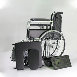 Fauteuil roulant manuel avec fonction toilette, pliable et léger, pour personnes âgées et handicapées, aide à la mobilité - Product Image 2