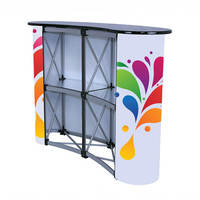 Comptoir de Réception Portable Robuste pour Salon Commercial, Stand Pop-Up sur Pied en Tube d'Aluminium, Table de Promotion