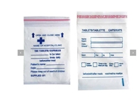 Sac de pilules médicales à fermeture à glissière pharmaceutique poche d'enveloppe de médecine en plastique scellée avec étiquette pour le stockage et l'organisation