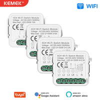 Relé Inteligente WiFi Tuya con Control por Voz para Alexa y Google Home, Módulo de Interruptor de Luz Inteligente para Automatización DIY