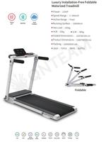 Tapis roulant électrique pliable de luxe sans installation, écran LED, suivi sans fil du rythme cardiaque et des calories, moteur 2,5 CV, usage domestique, 135 kg