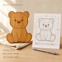 Planche à fromage en bois naturel écologique en forme d'ours, ustensiles, emballage cadeau, non toxique, durable, pour baby shower, révélation du sexe
