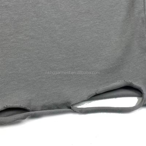 T-shirt col rond personnalisé OEM&ODM 300 g/m² effet vieilli, imprimé DTG, t-shirt épais vieilli pour homme - Product Image 6