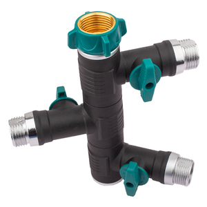 Vườn <span class=keywords><strong>Hose</strong></span> Brass Splitter nối Heavy Duty 3 cách 360 độ xoay vòi nước ngoài trời với shut off van kim loại - Product Image 1