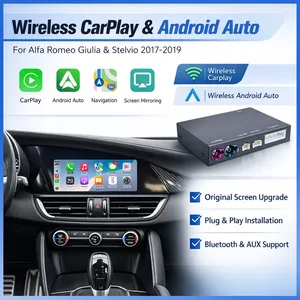 Nuovo Aggiornamento Wireless CarPlay Android Auto per <span class=keywords><strong>Alfa</strong></span> Romeo Stelvio/Giulia 2017-2019, Accessori Originali per Telecamera Auto e Airplay, Garanzia 1 Anno - Product Image 1