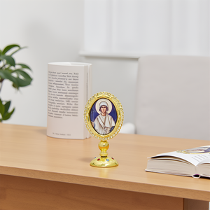 3.35 "जस्ता मिश्र धातु राइनस्टोन और सोने की प्लेटिंग वर्जिन मैरी संतों के साथ कार डैशबोर्ड के लिए बेस - Product Image 4