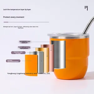Mini tasse de voiture de 4 oz en acier inoxydable 304 à double paroi avec isolation thermique, tasse à café portable - Product Image 3