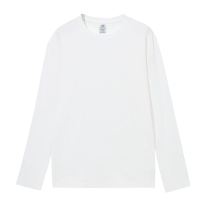 Biểu Tượng Tùy Chỉnh Tinh Khiết Cotton Màu Rắn Dài Tay T-Shirt Cơ Sở Áo Sơ Mi Cho Phụ Nữ Mùa Thu Vòng Cổ Lỏng Màu Trắng Bên Trong Hàng Đầu - Product Image 2