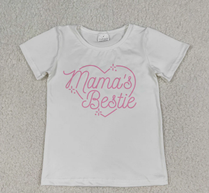 ชุดเสื้อผ้าเด็กผู้หญิง GSPO2249 MAMA'S BESTIE เสื้อสีขาว กางเกงลายสก๊อตสีชมพู ชุดวันวาเลนไทน์ - Product Image 6