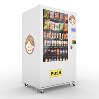 Desain baru kapasitas besar sekolah/kantor/taman 24 jam melayani kustom minuman dan makanan ringan mesin penjual Combo