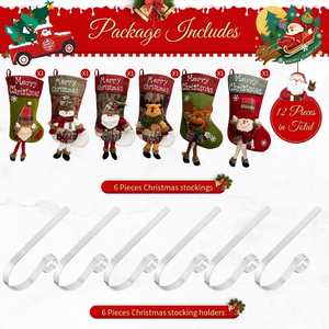 Chaussettes de Noël géantes Père Noël et Bonhomme de neige pour le réveillon du Nouvel An, sacs cadeaux pour bonbons, décoration de Noël pour arbre et fenêtre - Product Image 2