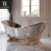 Baignoire de Luxe Italienne en Acier Inoxydable de Haute Qualité, Nouveau Produit, Créativité Artistique, Baignoire à Remous pour Hôtel, Salle de Bain, Villa