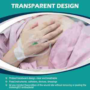 IV <span class=keywords><strong>Cannula</strong></span> fiksasi balutan Film transparan 4 "X 4.75" kotak 30 perban tahan air untuk berenang, mandi, luka - Product Image 2