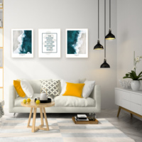 Sofine en bois encadré 3 pièces ensembles décoration murale nordique océan affiche art mural peinture suspendue