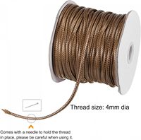 Cordon en polyester ciré marron 4 mm 39 m pour la fabrication de bijoux, bracelet en macramé, collier, perlage, bricolage, artisanat, fil à tisser