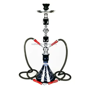 New Shisha 2018 Glass Material Large Hookah For Sale Black