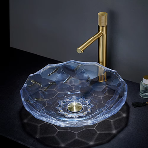 Yuson YS28008 bak cuci kamar mandi, kaca kristal Premium-wastafel meja desainer seni Modern & bejana kaca berwarna mewah - Product Image 6