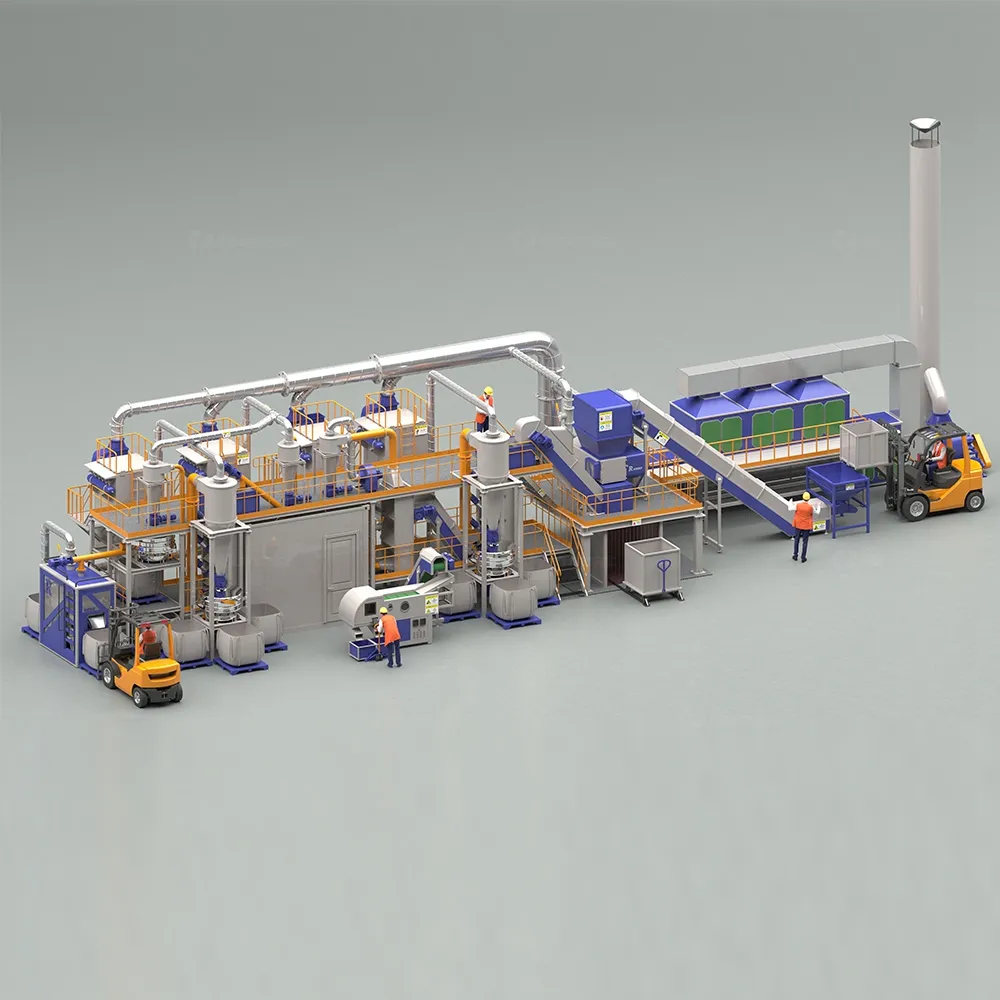 Bateria de lítio ev totalmente automática, planta de produção de máquina recicladora de resíduos