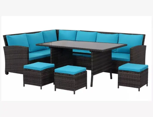 Bộ Sofa Mây Liễu Gai Ngoài Trời, Bộ Sofa 3 Món Đồ Nội Thất Sân Vườn Có Thể Điều Chỉnh - Product Image 6