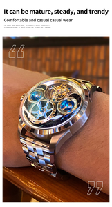 Ideal Knight 6808 High Quality Stainless Steel Hollow Men's Watch Custom Logo Waterproof Automatic Tourbillon Wristwatch for Man - Product Image 6