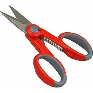 Ciseaux d'électricien Usag, lames en acier revêtu de titane, rouge, qualité industrielle, multi-usages, diamètre maximal de 12 mm - Product Image 2