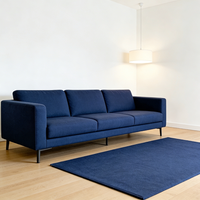 Tissu tissé bleu marine de qualité supérieure, toucher doux, matériau robuste pour la décoration intérieure