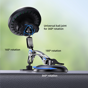 Support de voiture pivotant 18W avec charge sans fil 9V/2A, charge rapide pour utilisation en voiture, support magnétique pour téléphone portable - Product Image 3