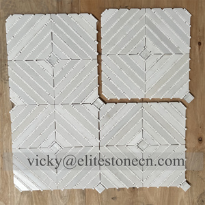 ウォータージェットメダリオンモザイクパターン大理石モザイクアート大理石インレイフローリングデザイン - Product Image 5