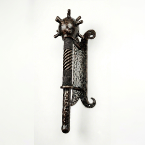 Poignée de porte en fer forgé résistante à la rouille, facile à installer, avec un design à boule pointue – Accessoire décoratif pour portes/ports d'entrée. - Product Image 1
