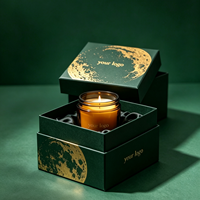 Caja de Embalaje de Cartón Premium para Velas Aromáticas con Tapa Separada y Logotipo en Lámina Dorada para Regalos de Fragancias de Lujo para el Hogar