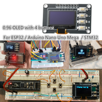 Layar OLED 0.96 baru dengan 4 tombol 128x64 modul Driver gabungan SSD1315 untuk ESP32 UNTUK Arduino Nano untuk Uno Mega STM32