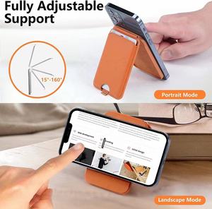 Cartera de cuero PU para tarjetas con anillo magnético, soporte para tarjetas, soporte plegable para MagSafe para <span class=keywords><strong>iPhone</strong></span> 12 <span class=keywords><strong>13</strong></span> 14 15 16 Series - Product Image 4