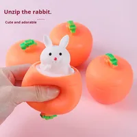 Jouet lapin moelleux mignon Wanxiong pour Pâques, design carotte, boîte aveugle aléatoire, cadeau anti-stress