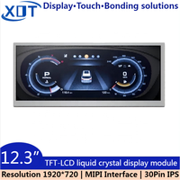 Pantalla LCD TFT IPS de 12.3 Pulgadas, Resolución 1920x720, Interfaz MIPI, Retroiluminación LED, Brillo de 1000 Nits, Módulo de Pantalla CTP