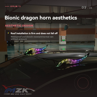 Vente en gros de feux LED en forme de cornes de dragon pour toit de voiture, lampe d'avertissement clignotante dynamique, accessoires de décoration pour spoiler de toit extérieur de voiture