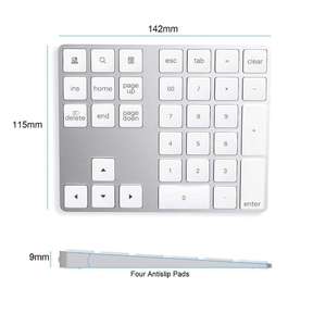 Newest Abs 34keys Bluetooth Wireless <b>Keyboard</b> Number Pad Digital for Laptop Macbook Numeric Keypad Red - Product Image 2
