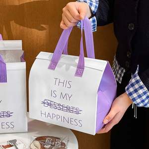 Sacs d'emballage pour gâteaux en aluminium écologique non tissé, qualité alimentaire, résistants à l'huile, taille/logo personnalisés pour la pâtisserie à emporter - Product Image 6