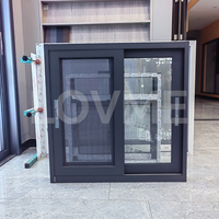 Ventanas correderas abiertas de aluminio negro con doble acristalamiento residenciales de impacto de huracán de estilo americano