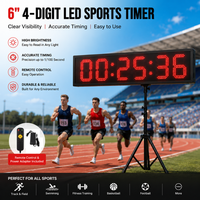 Compteur numérique à affichage LED à 4 chiffres super lumineux de 6 pouces, grand écran, pour compter les spectateurs lors d'événements en plein air, pour stade