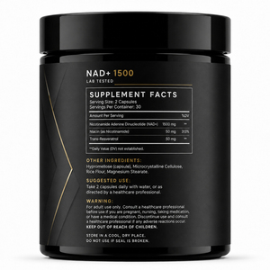 Suplemento Premium de NAD+ para Adultos, Cápsulas Antioxidantes Activas de 1000mg y 1500mg, Nicotinamida, Resveratrol, Vitamina C, Sin Lácteos - Product Image 6